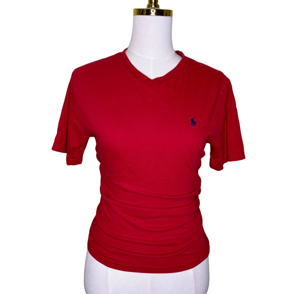 Polo Ralph Lauren Women's Red V-Neck Tee